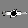 Key Clip W/ Key Ring & Oak Leaf (Silhouette) Key Tag